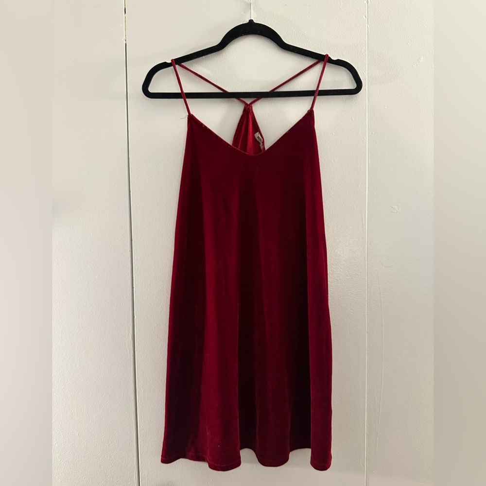 Brandy Melville, red velvet dress in O/S! Excellent condition.